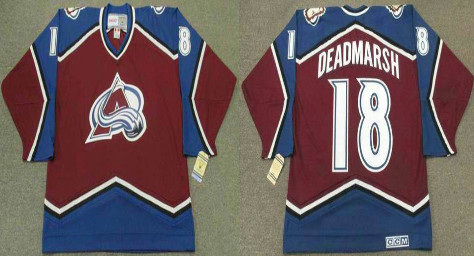 2019 Men Colorado Avalanche #18 Deadmarsh red CCM NHL jerseys